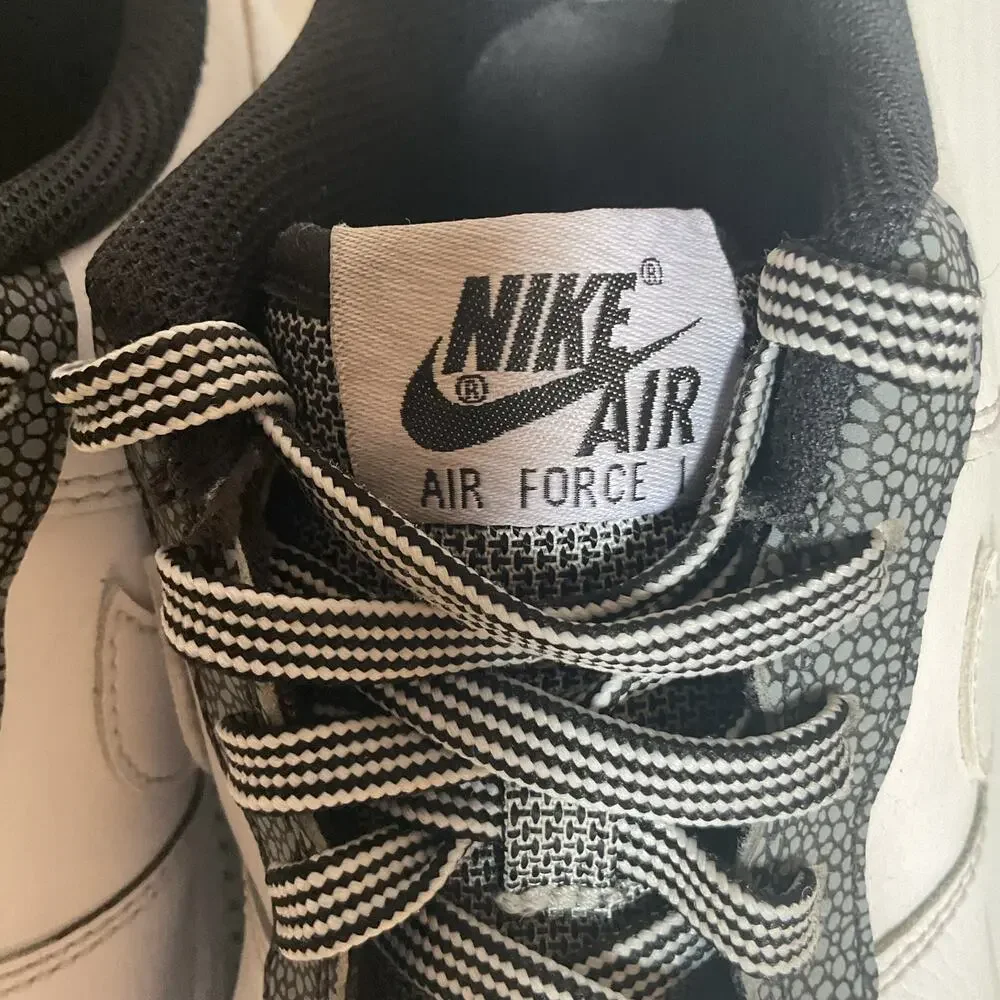 Nike Air Force 1 Low White Black Pebble Leather GS 5.5Y Women’s 7 AF1